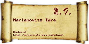 Marianovits Imre névjegykártya