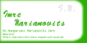 imre marianovits business card